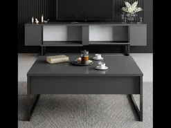 Móvel de TV Antracite e Preto 2 Portas 180cm LUXOR - Design Contemporâneo