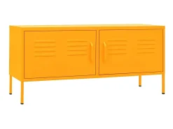 Móvel de TV aço 105x35x50 cm amarelo mostarda PT626698