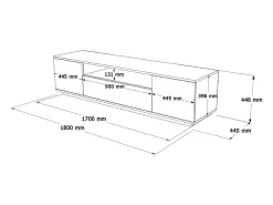 Móvel de TV Branco e Madeira 180cm TYRO Moderno com Arrumação Prática