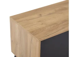 Móvel de TV castanho com 3 portas e arrumação aberta, 180x40x50 cm