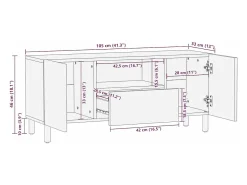 Móvel de TV castanho 105x33x46 cm madeira de mangueira maciça