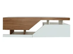 Móvel de TV "Ceelias" Branco/Marrom Escuro com Armazenamento Espaçoso e Sistema de Abertura Push to Open - 160 x 35 x 46 cm