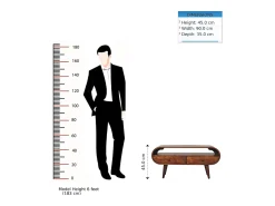 Móvel de TV circular Artisan Furniture em castanheiro, 2 gavetas, 1 prateleira aberta, castanho
