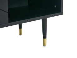 Móvel de TV com 2 portas e 2 nichos folha de carvalho preto e dourado - PARIOMA