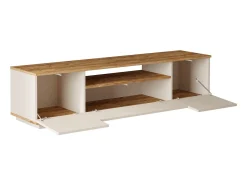 Móvel de TV com 3 portas e 1 nicho bege e natural - LOTULA