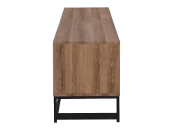 Móvel de TV com 3 portas e 2 nichos em MDF - Natural e preto - CARATANA