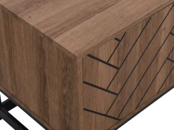 Móvel de TV com 3 portas e 2 nichos em MDF - Natural e preto - CARATANA