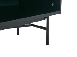 Móvel de TV com 2 portas e 2 nichos folha de carvalho e metal preto e dourado - SIRIOLA