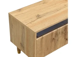 Móvel de TV com efeito de madeira - 178 cm x 35 x 45 cm - com 4 gavetas - para sala de estar - MDF - natural