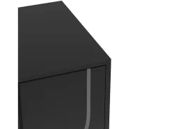 Móvel de TV com pés de madeira - 180 x 40 x 42 cm - com 2 gavetas + 4 portas - aglomerado - preto