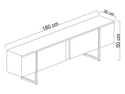 Móvel de TV contemporâneo antracite com arrumação - 160 cm