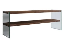 Móvel de TV contemporâneo em vidro e madeira de 120 cm JOY com arrumação