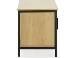 Móvel de TV Cruz 2 Portas Cor Carvalho com vime Natural, 120 cm