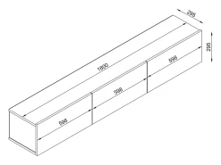 Móvel de TV de parede com 3 portas - Antracite e Natural Claro - VIKILA