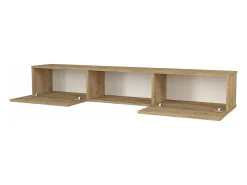 Móvel de TV de parede com espaço de armazenamento 180 x 31 x 29,5 cm efeito carvalho 03_0007811