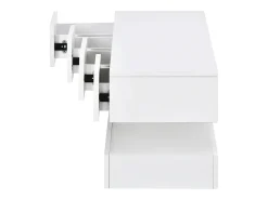 Móvel de TV de parede em MDF com iluminação LED e 4 gavetas - Acabamento em branco brilhante