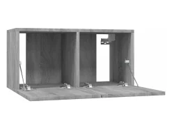 Móvel de TV de parede Sonoma 60 x 30 x 30 cm madeira industrializada cinza 02_0024290