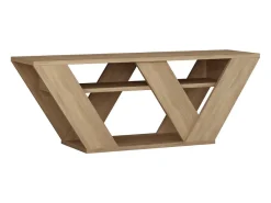 Móvel de TV design contemporâneo em madeira de 110 cm com prateleiras espaçosas e cor carvalho acolhedora