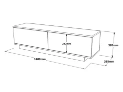 Móvel de TV Design Preto 140cm MELI Moderno com Arrumação