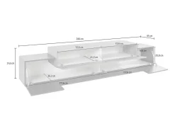 Móvel de TV Dlamann, Aparador baixo de sala, base de móvel de TV, 100% Fabricado em Itália, 240x45h52 cm, Antracite e Bordo