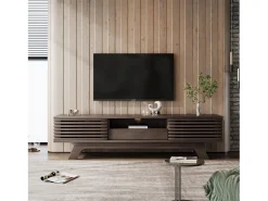 Móvel de TV em madeira, com uma gaveta e duas portas, aparador baixo para sala de estar, 150 x 35 x 44 cm