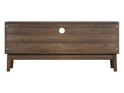 Móvel de TV em nogueira com 2 portas e arrumação aberta, estilo retro 110x40x48cm