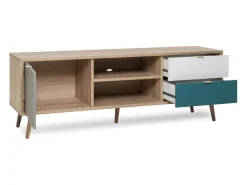 Móvel de TV Escandinavo 150cm PERAST Carvalho Sonoma com Arrumação e Porta - Estilo Escandinavo