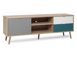 Móvel de TV Escandinavo 150cm PERAST Carvalho Sonoma com Arrumação e Porta - Estilo Escandinavo
