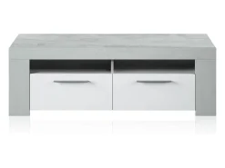 Móvel de TV estilo industrial branco e cimento 120x40x42 cm