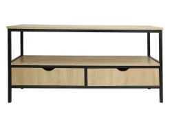 Móvel de TV Industrial "Detroit" Bege 113 x 40 x 55 cm - Com Gavetas e Armazenamento