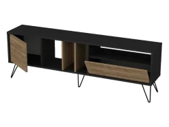 Móvel de TV Industrial em Madeira e Ouro com Arrumação 180 cm
