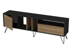 Móvel de TV Industrial em Madeira e Ouro com Arrumação 180 cm