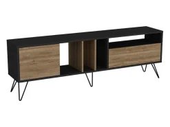 Móvel de TV Industrial em Madeira e Ouro com Arrumação 180 cm