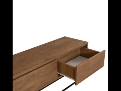 Móvel de TV Industrial Preto com Gavetas e Prateleiras - Design Moderno e Elegante