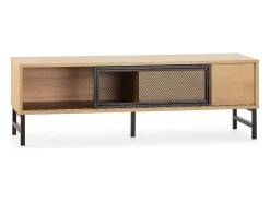 Móvel de TV Isis 2 Portas Cor Carvalho e Metal Preto, 120 cm