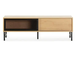 Móvel de TV Isis 2 Portas Cor Carvalho e Metal Preto, 120 cm