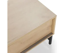 Móvel de TV Isis 2 Portas Cor Carvalho e Metal Preto, 120 cm