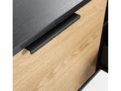 Móvel de TV Kalma 2 portas 1 gaveta cor preto/carvalho