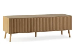 Móvel de TV Lluvia 3 portas cor carvalho, 130 cm de comprimento.