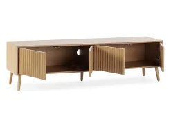 Móvel de TV Lluvia com 4 portas cor carvalho, 160 cm de comprimento.