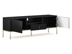 Móvel de TV Maggiore 2P1G preto/dourado/dourado