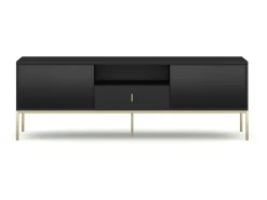 Móvel de TV Maggiore 2P1G preto/dourado/dourado