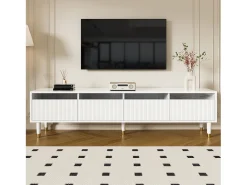 Móvel de TV moderno - 178 cm x 35 x 45 cm - com 4 gavetas - para sala de estar - MDF - branco