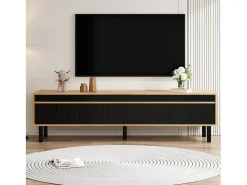 Móvel de TV moderno - 170 x 38 x 47 cm - com 4 portas - aglomerado - preto