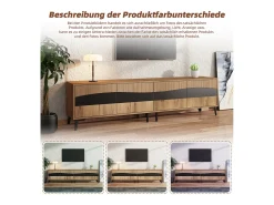 Móvel de TV moderno - 180 x 40 x 50 cm - com 4 portas - design simétrico - aglomerado - natural