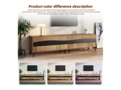 Móvel de TV moderno - 180 x 40 x 50 cm - com 4 portas - design simétrico - aglomerado - natural