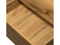 Móvel de TV moderno com 2 portas, 2 gavetas e 2 nichos - madeira MDF e metal - carvalho e preto