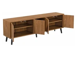 Móvel de TV moderno com acabamento em madeira escura 140 x 30 x 46 cm 03_0007761