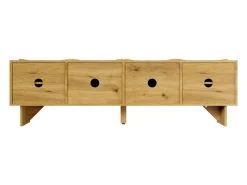 Móvel de TV moderno com padrão ondulado - 155 x 36 x 47 cm - com 4 portas - aglomerado - natural