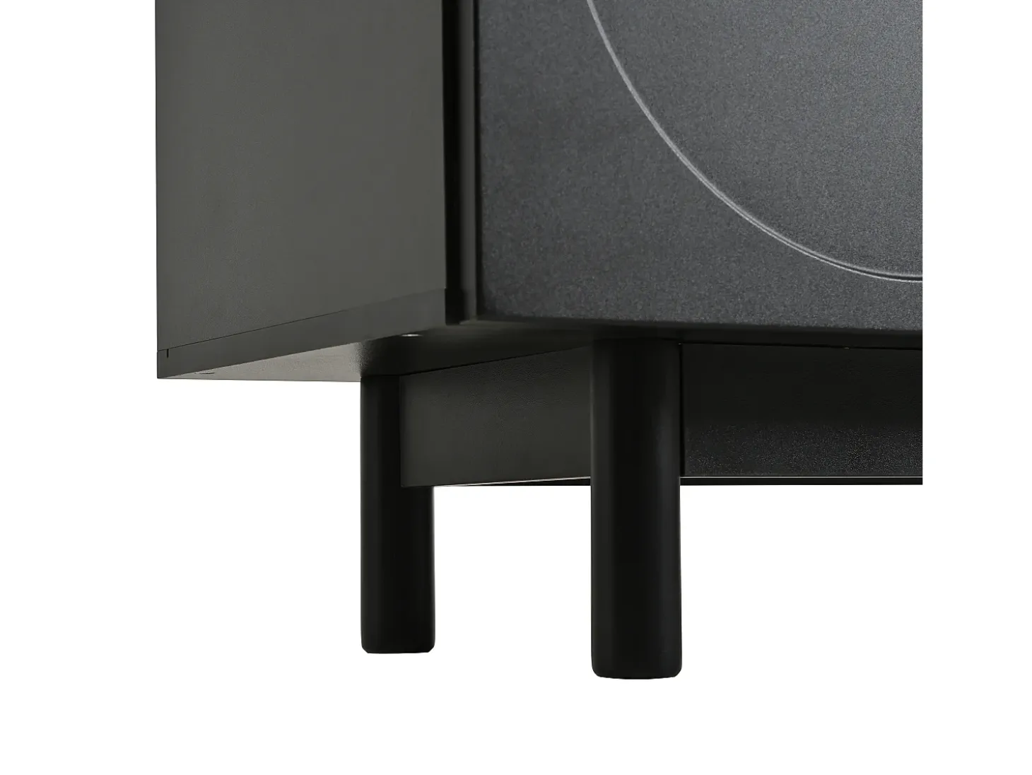 Móvel de TV moderno preto com 4 portas - prateleira ajustável - Preto 175 x 38 x 56 cm